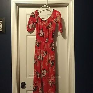 Red Floral Jumpsuit